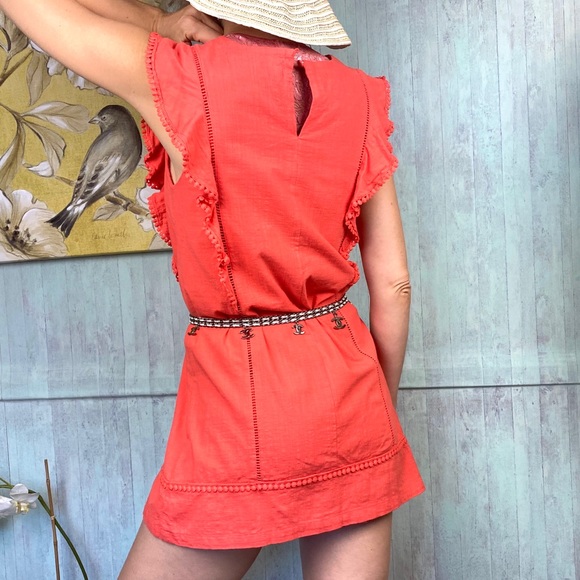 The implacable pig mini dress or top linen orange - Picture 2 of 16